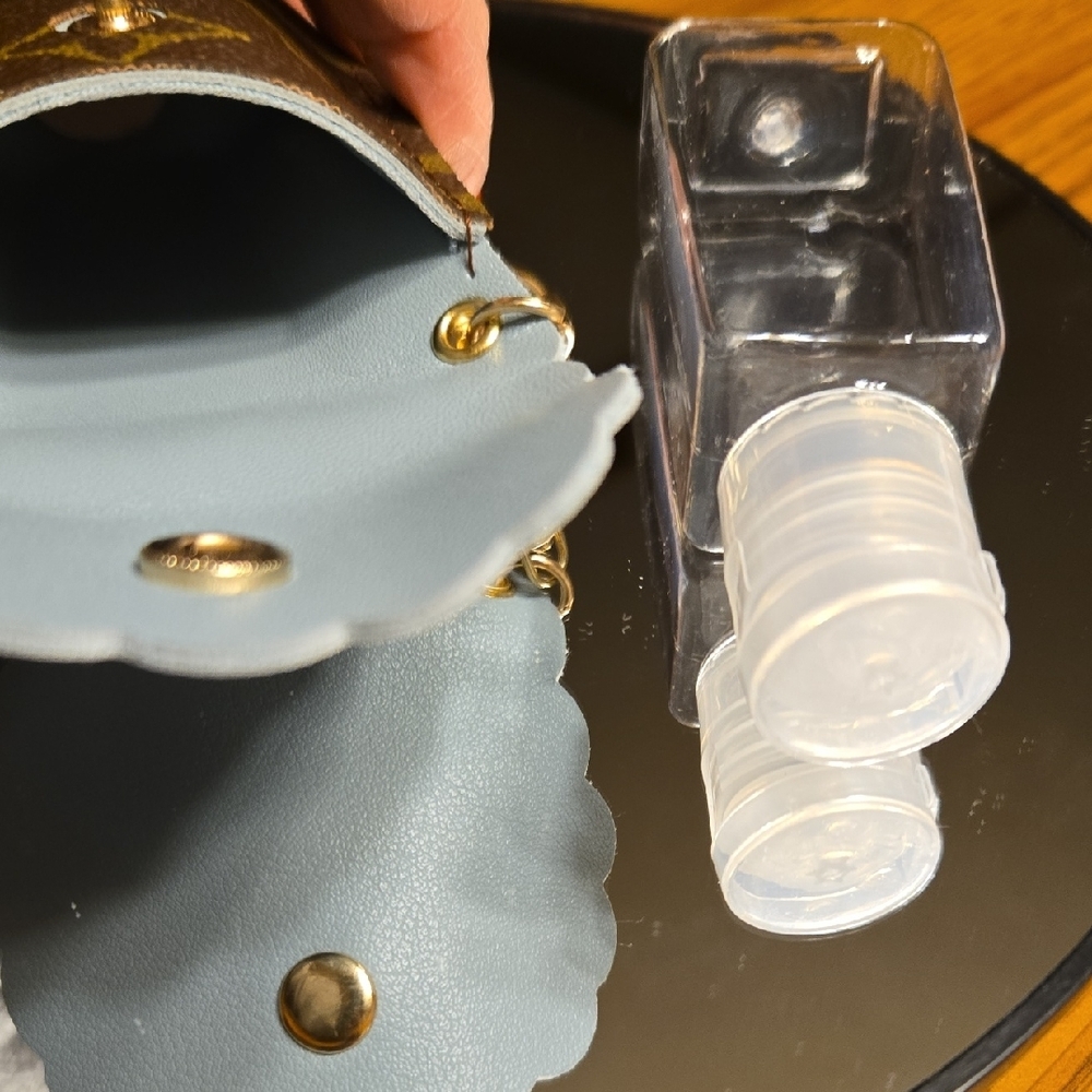Louis Vuitton Upcycled Hand Sanitizer Keychain Holder NWOT - Picture 3 of 4